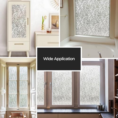 ADD.HERES Window Privacy Film, Glass Decorative Static Cling, 17.5" x 78.7"