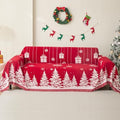 MEETSKY Christmas Couch Cover for Sectional Sofa, Chenille Loveseat Red Sofa Covers Washable for Pet Friendly Cedar Decorative Couch Covers, 71" x 134"