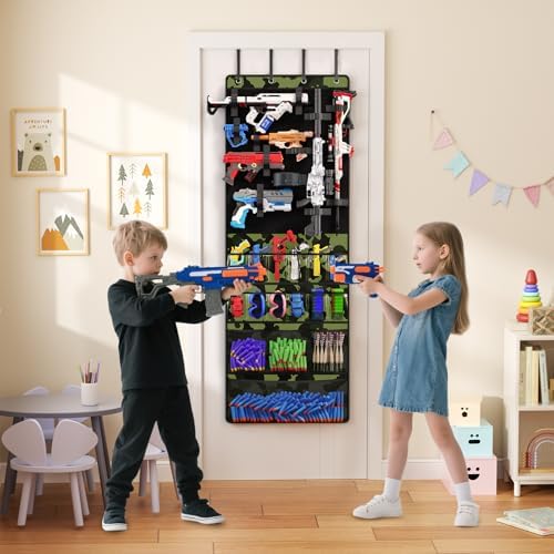 Mefirt Over Door Organizer for Nerf Guns, Toy Blasters Organizer Storage