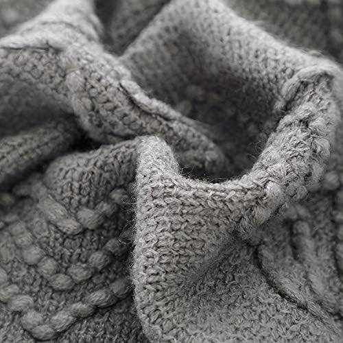 BOURINA Dark Grey Throw Blanket 60x80 Inch Knitted Soft Throw Sofa Blanket