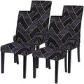 SearchI Dining Room Chair Covers Set of 4, Stretch Printed Parsons Chair Slipcovers Super Fit Removable Washable Striped Kitchen Chair Protector Cover for Dining Room, Hotel, Ceremony(Flower Pattern2)