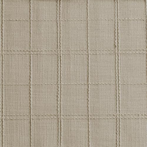 ZeeMart Linen Checked Farmhouse Table Runner, 13x36 Inches Oatmeal