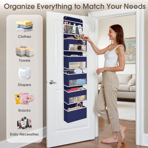 1Pack Over The Door Organizer Large Capacity Hanging Storage Room Organizer