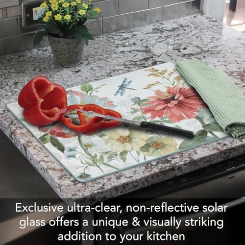 CounterArt Spring Meadow 3mm Tempered Glass Cutting Board 15" x 12"