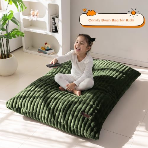 MAXYOYO 3 in 1 Kids Bean Bag Chair, Comfy Floor Sofa with Removed Cover