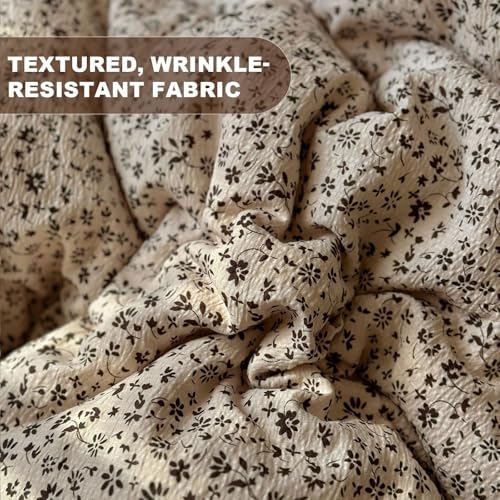 Twin Size Duvet Cover Set 3 Pcs,Vintage Ruffled Bedding 68"×86"