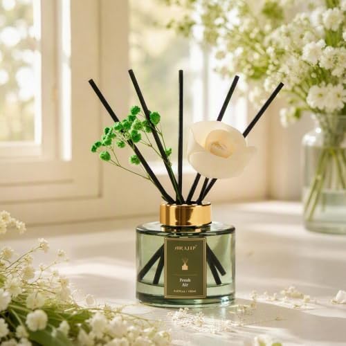 Airkeep Flower Reed Diffuser Set, Fresh Air Diffuser Set, 5.07 Fl.oz (150ml), Home Fragrance, Bathroom, Bedroom & Home Décor, Air Freshener