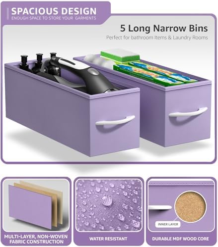 Sorbus 5-Drawer Narrow Dresser for Bedroom (Pastel Purple)