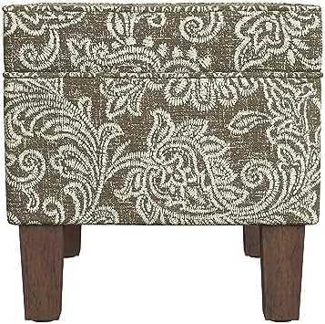 Spatial Order 22" Dinah Collection Storage Ottoman - Brown Jacobean Print