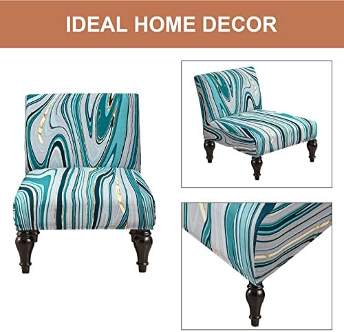 Eco-Ancheng Armless Chair Slipcover - Removable, Washable, Printed Accent Chair Covers for Living & Dining Room