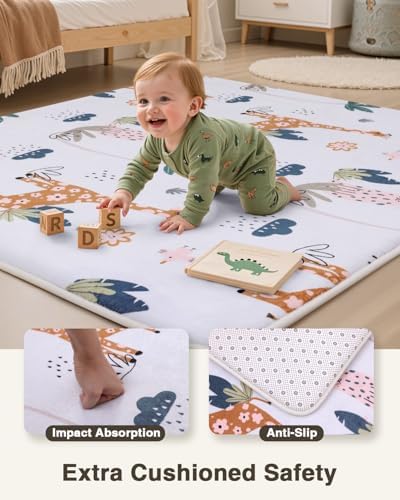 SEPARO Thick Baby Play Mat for Floor,50x50 Playpen Mat,Safe,Tummy Time Mats