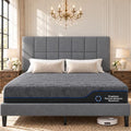 Marsail Queen Bed Frame with Headboard & Queen Mattress 14 inch Set, Gray