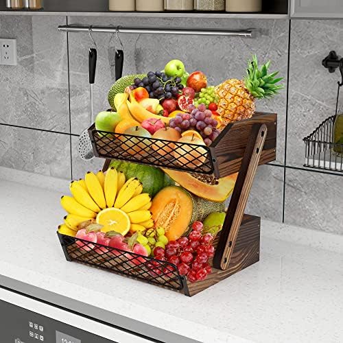 Dorhors Fruit Basket for Kitchen Counter Organizer,Fruit Bowl Stand Storage