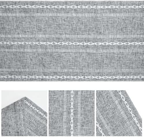 Artoid Mode Dark Grey Rustic Cotton Linen Table Runner 13x72 Inch