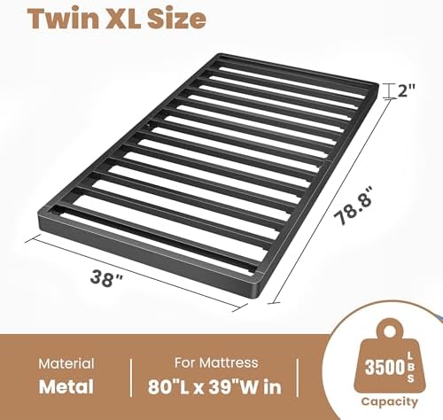 2 Inch Metal Twin XL Box Spring Bunkie Board Bed Slat Replacement