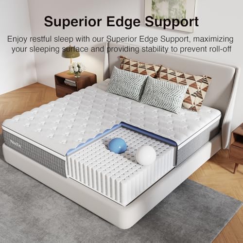Novilla Queen Mattress 10 Inch,Hybrid Queen Size Gel Memory Foam Mattress