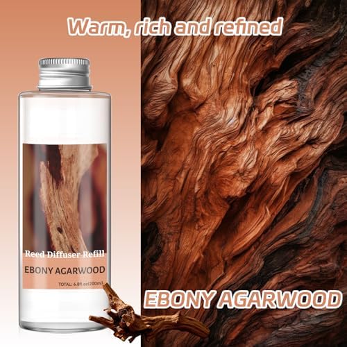 SCENTORINI Reed Diffuser Oil Refill Ebony Agarwood Essential Oil 6.76 Fl Oz