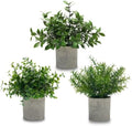 3 Pack Small Potted Fake Plants for Desk Shelf Bedroom Decor