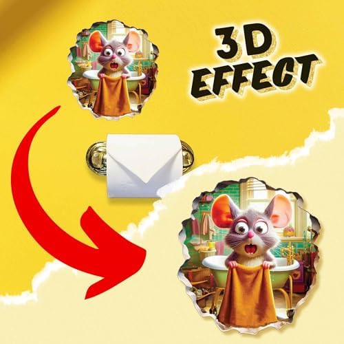 Funny 3D Mouse Shower Wall Sticker – Removable Mousehole Bathroom Décor for Kids or Whimsical Homes by MICESTERPIECE