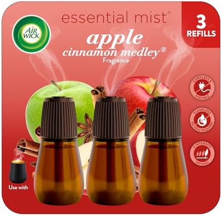 Air Wick Essential Mist Diffuser Oil Refill, Apple Cinnamon Medley, 1.14 Fl Oz (Pack of 18)