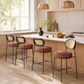 VASAGLE Bar Stools Set of 4, 25.1-Inch Counter Height, PE Rattan Back