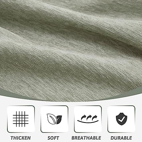 MEETSKY Sofa Covers for 3 Cushion Couch Sectional Couch Covers Washable Soft Chenille Blend Furniture Protector Sofa Throw Cover Decorative Modern Style for Living Room, 91" x 134", Sage Green