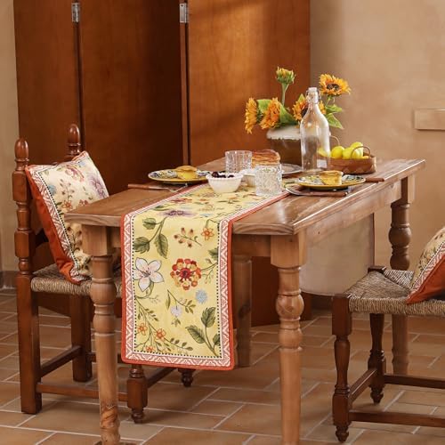 bilin gaier Designer French Vintage Extra Long Table Runner,118"x12"