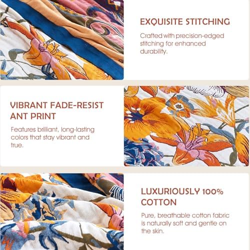 Boho Throw Blanket - 100% Cotton Queen Size Blankets for Bed Sofa