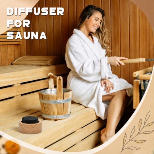 Chunful 4 Pcs Lava Rock Passive Diffuser for Essential Oils, Walnut Wood