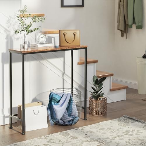Narrow Console Table, 29.5" Small Entryway Table, Thin EntranceTable, Sofa Table, Behind Couch Table, DisplayTable, for Hallway, Bedroom, Living Room, Foyer, Corridor, Office, Rustic Brown