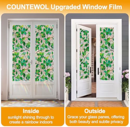 Rainbow Stained Glass Window Privacy Film Static Cling45.2X 157in