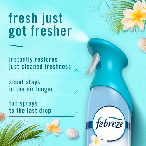 Febreze Air Mist, Air Freshener Spray, Odor Fighting Room Spray, Deodorizer for Home Bathroom Kitchen Office Apartment Dorm Room Classroom, Bora Bora Waters Scent, 8.1oz (Pack of 2)