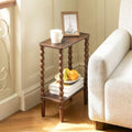 Fultyle Small Narrow End Table, Narrow Side Table with Storage, Nightstand