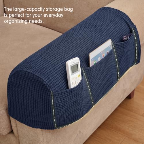 SUBRTEX Stretch Couch Arm Covers Set of 2, Non-Slip Sofa Armrest Slipcovers
