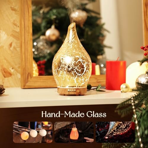 Porseme Essential Oil Diffuser 150ml Handmade Glass Diffuser 6H Runtime
