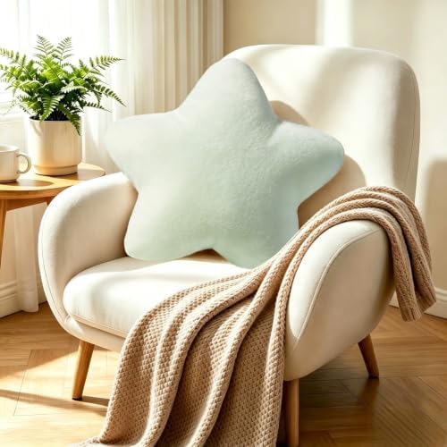 Light Green Star Pillow Large 19" Decorative Throw Pillows Floor Cushions