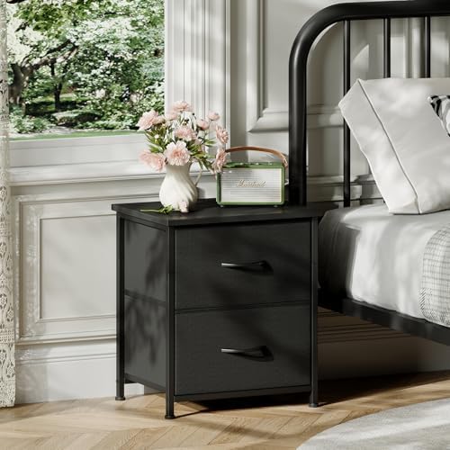 Somdot Night Stand with 2 Drawer, Small Nightstand End Table, Bedside Table