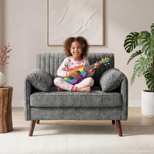 Modern Oversized Accent Reading Chair for Living Room, 43", Chenille, Gray
