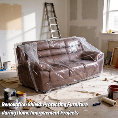Wowfit 4mil Couch Cover for Moving, Clear Sofa Storage Bag, 92Wx42Dx62/41H