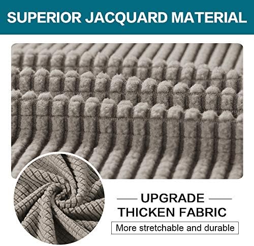 Turquoize 2 Piece Chair Covers Chair Slipcovers for Living Room Armchair Couch Cover Chair Sofa Cover with Individual Cushion Covers Furniture Cover for Chairs Feature Thick Fabric (Chair, Taupe)