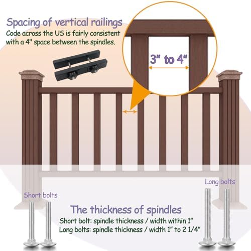 Deck Hook Rail Suitable for Hanging Flower Baskets Wind Chimes Planters Bird Feeders Lights, Heavy Duty Pole Long 16.5 inches Holds up to 15lbs with Ease（2pcs）
