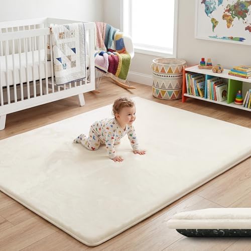 1.5" Thick Baby Play Mat for Floor 50x50 Soft Foam Play Mats, Beige