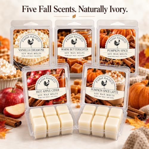 1 Pound- Pumpkin Patch Pack - American Made Soy - Hand Poured - Fall Wax Melts - Variety Pack, 5 Count