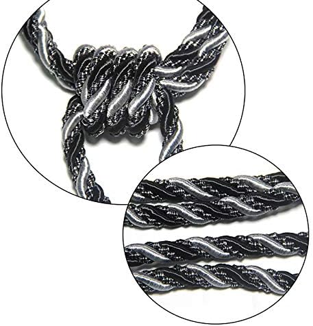 2 Pack Tassel Curtain Tiebacks Drapery Curtain Holdbacks-Black