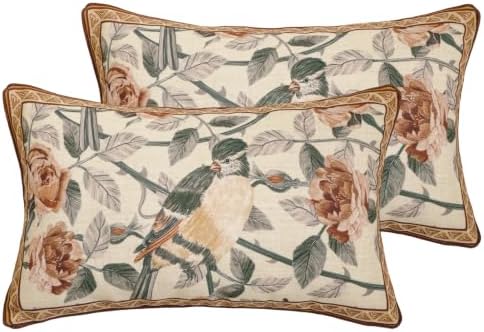 patdrea Designer Vintage Lumbar Throw Pillow Cover,12"x20",Set of 2