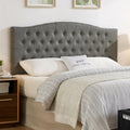 24KF Upholstered Tufted Button Wall Mounted Linen Headboard,Comfortable Fashional Headboard Queen/Full Size,6055-Q-Granite