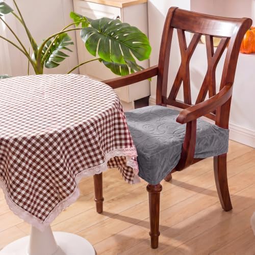 Havawish Extra Wide Dining Chair Seat Covers, Dark Gray, Jacquard, 1 Pcs