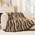 Snuggle Sac Soft Throw Blanket for Couch, Soft Cozy Fluffy Blankets for Women, Warm Microfiber Knit Cute Throws Gifts, Wave Beige, 50x60 inches