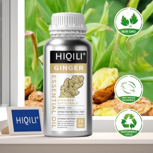 HIQILI Ginger Oil for Hair, Massage & Skin