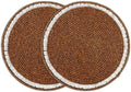 Round Woven Placemats Set of 2 13 Inch Ivory Natural Handmade Table Mats